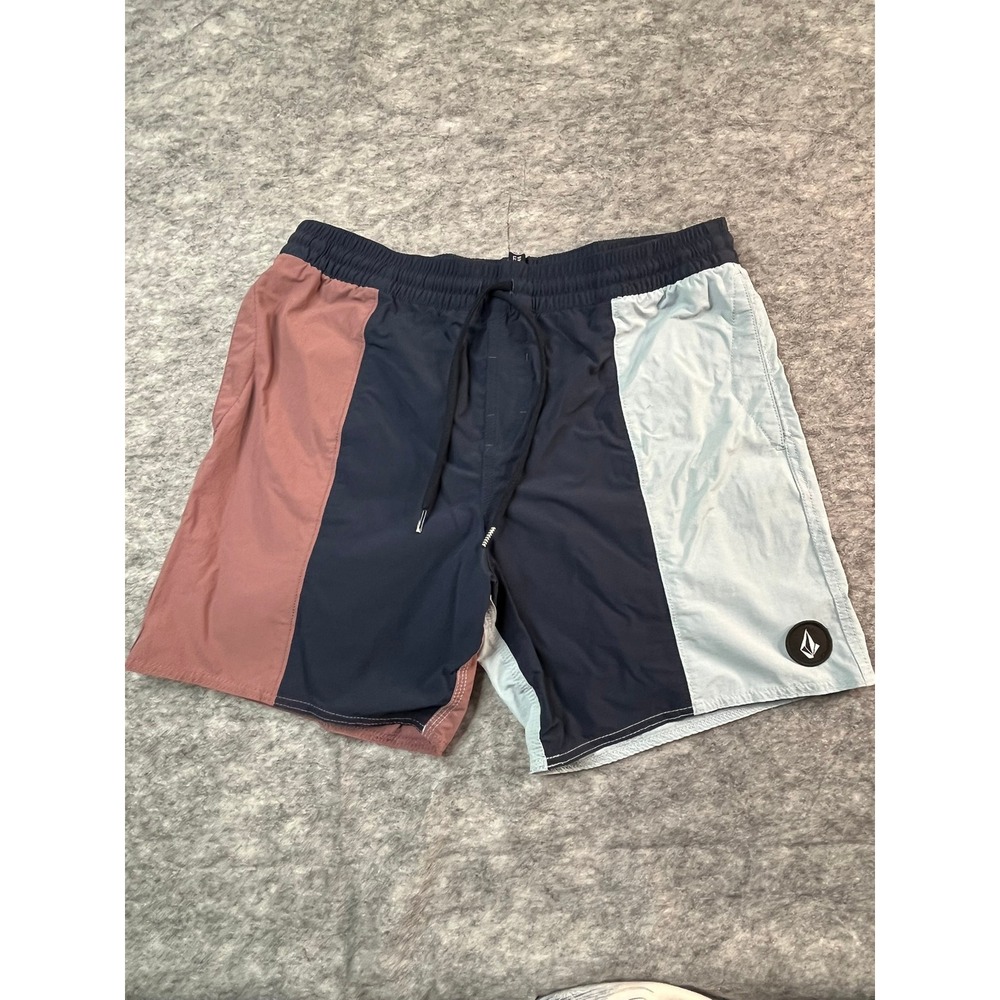 VOLCOM Liberators Mens M Shorts Swim Colorblock 6"inseam Unlined
